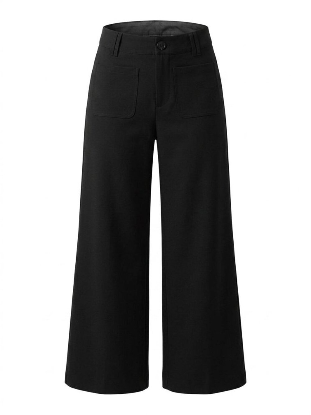 NWT A New Day High Rise Cropped Pants Sz 4 Black Ponte Straight Leg Patch Pocket